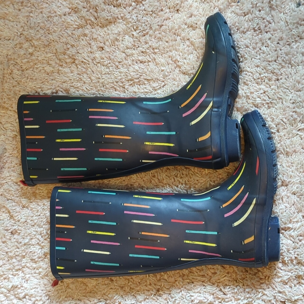 Anthropologie Blue Multi-Color Rain Boots - Picture 4 of 5